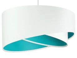 BPS Koncept Hängeleuchte Schirm Weiß Türkis Stoff rund Ø50cm< Hängelampen|Esszimmer Lampen