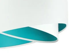 BPS Koncept Hängeleuchte Schirm Weiß Türkis Stoff rund Ø50cm< Hängelampen|Esszimmer Lampen