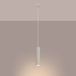 Sollux Hängeleuchte schmal Ø 8 cm Aluminium in Creme für GU10 BERTA< Hängelampen|Wohnzimmerlampen