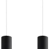 Sollux Hängeleuchte schmal Schwarz Metall 2-flammig GU10< Wohnzimmerlampen|Moderne Lampen