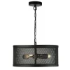 Searchlight Hängeleuchte Schwarz Ø 45 cm aus Mesh Metall 3x E27 Retro< Hängelampen|Esszimmer Lampen