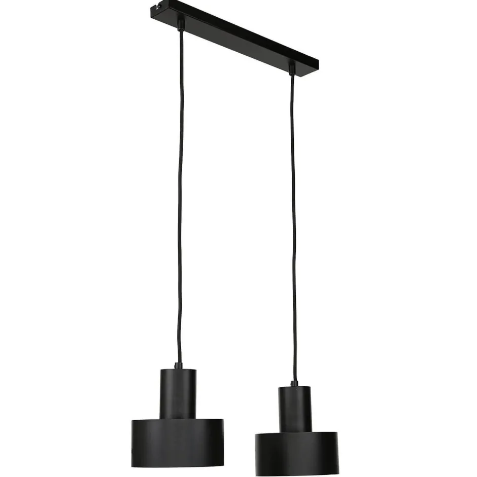 Hängelampen|Esszimmer Lampen*Sigma Hängeleuchte Schwarz breiter Schirm Retro 2 flmg