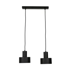 Hängelampen|Esszimmer Lampen*Sigma Hängeleuchte Schwarz breiter Schirm Retro 2 flmg