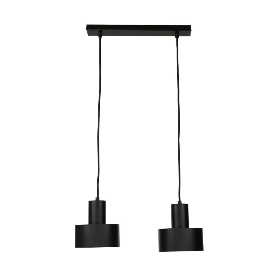 Hängelampen|Esszimmer Lampen*Sigma Hängeleuchte Schwarz breiter Schirm Retro 2 flmg