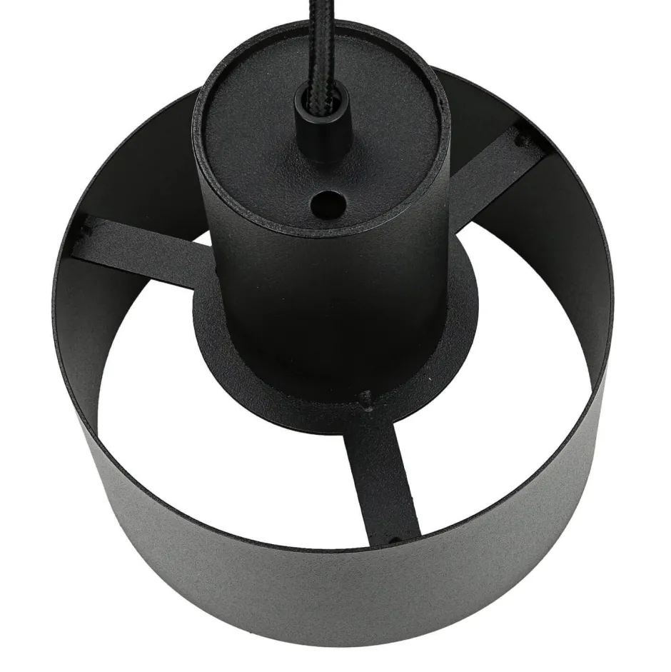 Hängelampen|Esszimmer Lampen*Sigma Hängeleuchte Schwarz breiter Schirm Retro 2 flmg