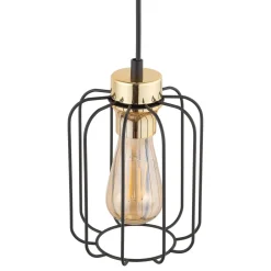 TK Lighting Hängeleuchte Schwarz Gold E27 Metall Draht GALAXY< Hängelampen|Esszimmer Lampen