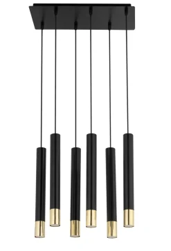 Sigma Hängeleuchte Schwarz Gold Modern Metall Esszimmer< Moderne Lampen|Wohnzimmerlampen