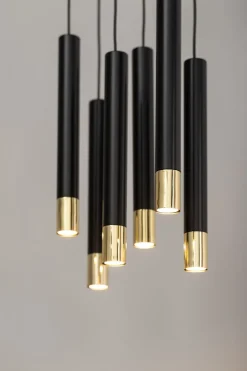 Sigma Hängeleuchte Schwarz Gold Modern Metall Esszimmer< Moderne Lampen|Wohnzimmerlampen