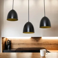 Easylight Hängeleuchte Schwarz Gold 3-flammig E27 verstellbar< Hängelampen|Esszimmer Lampen