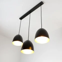 Easylight Hängeleuchte Schwarz Gold 3-flammig E27 verstellbar< Hängelampen|Esszimmer Lampen