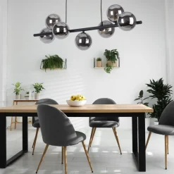 Kugellampen|Moderne Lampen*TK Lighting Hängeleuchte Schwarz Grau Glas Metall Modern MIEKE