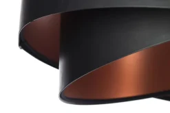 Hängelampen|Bürolampen*BPS Koncept Hängeleuchte Schwarz Kupfer Ø 50 cm Latex E27 rund