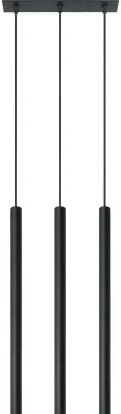 Moderne Lampen|Wohnzimmerlampen*Sollux Hängeleuchte Schwarz Metall 3-flammig G9 PETERA Küche