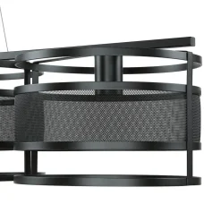 Wohnzimmerlampen|Esszimmer Lampen*Luminex Hängeleuchte Schwarz Modern 3-flammig Mesh Metall E27