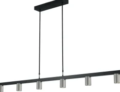 Masterlight Hängeleuchte Schwarz Nickel 160 cm breit 6-flammig< Wohnzimmerlampen|Esszimmer Lampen