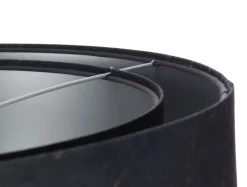 BPS Koncept Hängeleuchte Schwarz Silber E27 D: 50 cm Stoff Velours Optik< Bürolampen|Schlafzimmer Lampen