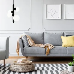 Lamkur Hängeleuchte Schwarz Weiß Kugelschirme 4x E27 Glas Metall< Schlafzimmer Lampen|Kugellampen