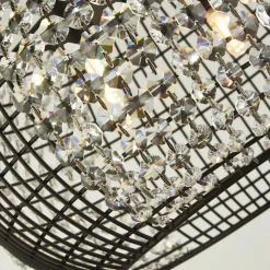 Hängelampen|Bürolampen*Searchlight Hängeleuchte Schwarz 4x G9 Ø 35 cm Metall Glas