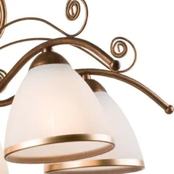 Lamkur Hängeleuchte Shabby Braun antik Metall 5-flammig< Hängelampen|Esszimmer Lampen