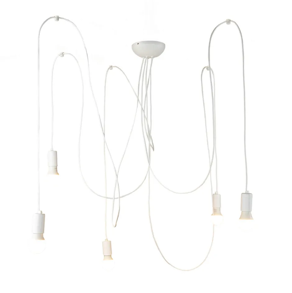 Hängelampen|Esszimmer Lampen*Nowodvorski Hängeleuchte SPIDER in Weiß 5-flmg