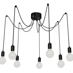 Hängelampen|Esszimmer Lampen*Luminex Hängeleuchte SPINDEL in Schwarz 7-flmg