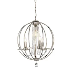 Küchenlampen|Kristalllampen*Elstead Hängeleuchte Stahl Ø46cm in Nickel verstellbar