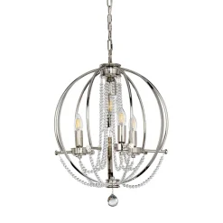 Küchenlampen|Kristalllampen*Elstead Hängeleuchte Stahl Ø46cm in Nickel verstellbar