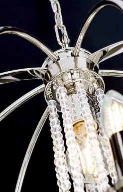 Küchenlampen|Kristalllampen*Elstead Hängeleuchte Stahl Ø46cm in Nickel verstellbar