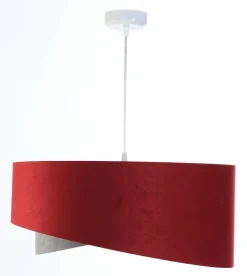 BPS Koncept Hängeleuchte Stoff Ø 50 cm Rot-Braun Grau Silber Velours Optik< Bürolampen|Schlafzimmer Lampen