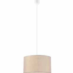 Lamkur Hängeleuchte Stoff Ø 35 cm rund E27 in Gold verstellbar< Schlafzimmer Lampen|Küchenlampen