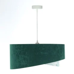 Bürolampen|Schlafzimmer Lampen*BPS Koncept Hängeleuchte Stoff Ø 50 cm Velours Optik E27 Grün Blau Gold