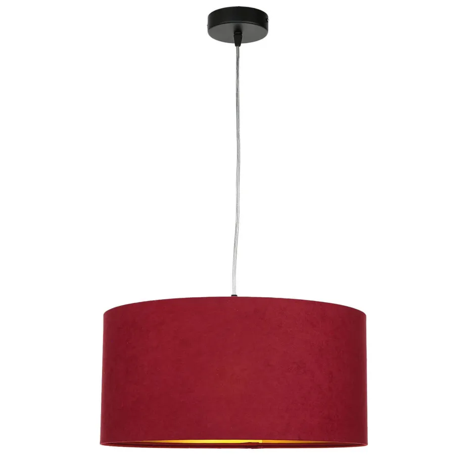 BPS Koncept Hängeleuchte Stoff Ø40cm Rot Gold Retro Esstisch< Hängelampen|Esszimmer Lampen