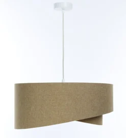 BPS Koncept Hängeleuchte Stoff E27 D: 45 cm rund Beige Stoff Modern< Hängelampen|Bürolampen