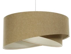 BPS Koncept Hängeleuchte Stoff E27 D: 45 cm rund Beige Stoff Modern< Hängelampen|Bürolampen