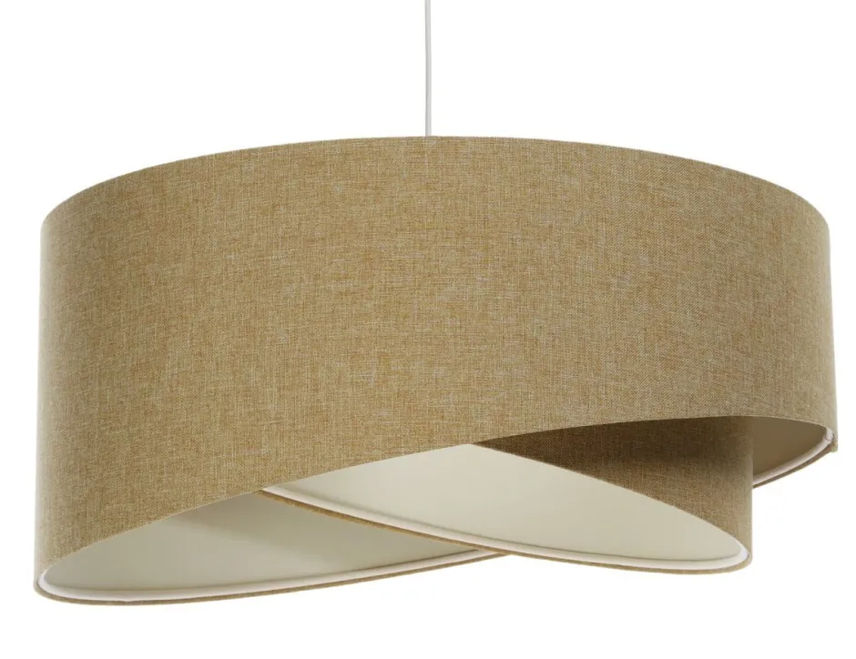 BPS Koncept Hängeleuchte Stoff E27 D: 45 cm rund Beige Stoff Modern< Hängelampen|Bürolampen