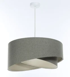 Hängelampen|Bürolampen*BPS Koncept Hängeleuchte Stoff Grün E27 rund D: 50 cm Modern INGRAM