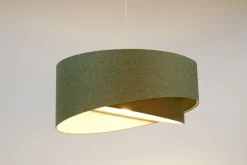 Hängelampen|Bürolampen*BPS Koncept Hängeleuchte Stoff Grün E27 rund D: 50 cm Modern INGRAM