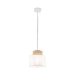 TK Lighting Hängeleuchte Stoff Jute E27 Ø 20 cm H: max. 160 cm Weiß Natur< Hängelampen|Bürolampen