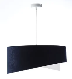 Hängelampen|Bürolampen*BPS Koncept Hängeleuchte Stoff Schirm Ø 50 cm E27 in Blau Weiß Silber