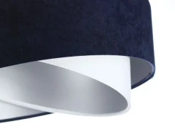 Hängelampen|Bürolampen*BPS Koncept Hängeleuchte Stoff Schirm Ø 50 cm E27 in Blau Weiß Silber