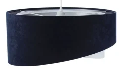 Hängelampen|Bürolampen*BPS Koncept Hängeleuchte Stoff Schirm Ø 50 cm E27 in Blau Weiß Silber