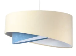 Hängelampen|Bürolampen*BPS Koncept Hängeleuchte Stoff Velours Optik rund Ø 50 cm E27 Creme Blau