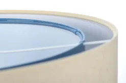 Hängelampen|Bürolampen*BPS Koncept Hängeleuchte Stoff Velours Optik rund Ø 50 cm E27 Creme Blau