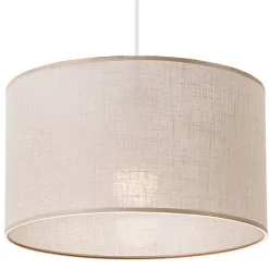 Lamkur Hängeleuchte Stoffschirm Ø 35 cm Beige verstellbar E27< Hängelampen|Schlafzimmer Lampen