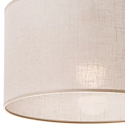 Lamkur Hängeleuchte Stoffschirm Ø 35 cm Beige verstellbar E27< Hängelampen|Schlafzimmer Lampen