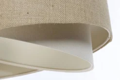 BPS Koncept Hängeleuchte Stoffschirm rund D: 40 cm Natur Creme Stoff E27< Hängelampen|Bürolampen