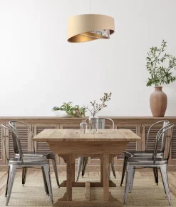 Bürolampen|Schlafzimmer Lampen*BPS Koncept Hängeleuchte Stoffschirm Velours Optik Ø 50 cn wohnlich E27