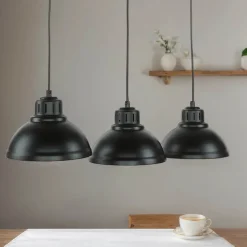 Luminex Hängeleuchte SVEN in Schwarz 3-flmg< Industrie Lampen|Esszimmer Lampen