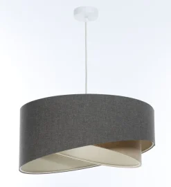 Bürolampen|Schlafzimmer Lampen*BPS Koncept Hängeleuchte verstellbar Braun Beige E27 rund Ø 45 cm Modern