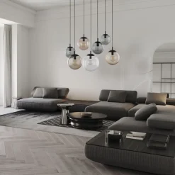 TK Lighting Hängeleuchte verstellbar B: max. 4 m Rauchglas 7x E27< Hängelampen|Esszimmer Lampen